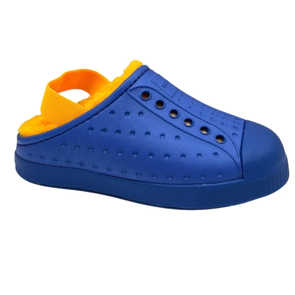 Native Jefferson Toddler Boys Slip-On Cozy Clogs Size 9 Blue-Yellow Warm‎ Shoes